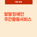 2023. 11. 30 발달장애인주간활동서비스