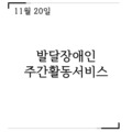 2023. 11. 20 발달장애인주간활동서비스
