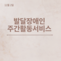 2023. 11. 2 발달장애인주간활동서비스